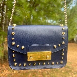 Furla Metropolis Studded Leather Crossbody Bag